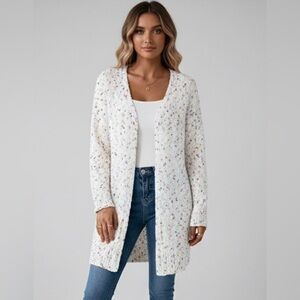 Pop Knit Drop Shoulder Duster Cardigan